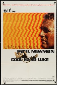 2j1014 COOL HAND LUKE 1sh 1967 prisoner Paul Newman refuses to conform, cool art by James Bama!