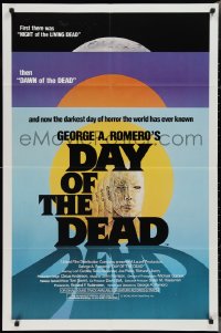 2j1016 DAY OF THE DEAD 1sh 1985 George Romero's Night of the Living Dead zombie horror sequel!