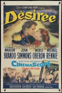 2j1023 DESIREE 1sh 1954 great artwork of Marlon Brando & pretty Jean Simmons!