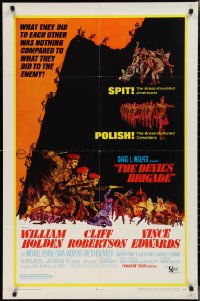 2j1026 DEVIL'S BRIGADE 1sh 1968 William Holden, Cliff Robertson, Vince Edwards, cool art by Kossin!