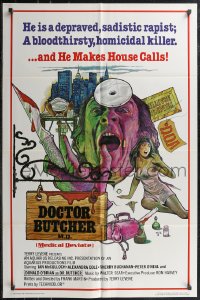 2j1031 DOCTOR BUTCHER M.D. 1sh 1981 Marino Girolami's Zombi Holocaust, creepy artwork!