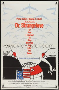 2j1038 DR. STRANGELOVE 1sh 1964 Stanley Kubrick classic, Peter Sellers, Tomi Ungerer art!