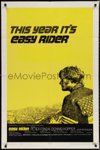 2j1040 EASY RIDER style C 1sh 1969 Peter Fonda, biker classic directed by Dennis Hopper!