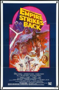 2j1045 EMPIRE STRIKES BACK NSS style 1sh R1982 George Lucas sci-fi classic, cool artwork by Tom Jung!
