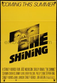 2j1226 SHINING advance English 1sh 1980 Stanley Kubrick, Jack Nicholson, Duvall, Saul Bass art!