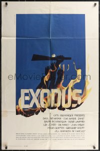 2j1055 EXODUS 1sh 1961 Otto Preminger, great artwork of arms reaching for rifle by Saul Bass!