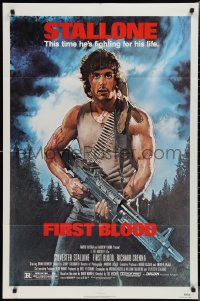 2j1059 FIRST BLOOD NSS style 1sh 1982 artwork of Sylvester Stallone as John Rambo by Drew Struzan!