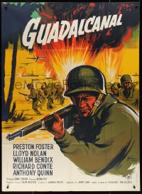 2j0444 GUADALCANAL DIARY French 1p R1960s Boris Grinsson art of soldier in World War II!