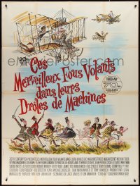 2j0489 THOSE MAGNIFICENT MEN IN THEIR FLYING MACHINES French 1p 1965 wacky art of early airplanes!