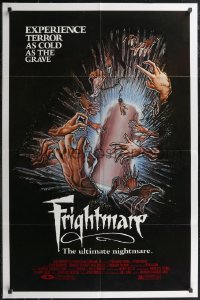 2j1066 FRIGHTMARE 1sh 1983 terror as cold as the grave, wild horror art of coffin and hands by Lamb!