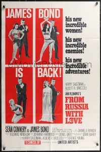 2j1068 FROM RUSSIA WITH LOVE style B 1sh 1964 Sean Connery as Ian Fleming's James Bond is back!
