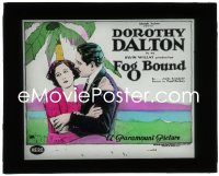 2j1699 FOG BOUND glass slide 1923 Dorothy Dalton & playboy David Powell, silent star who died young!