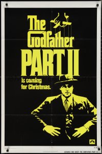 2j1077 GODFATHER PART II advance 1sh 1974 Al Pacino in Francis Ford Coppola classic sequel!
