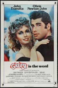 2j1084 GREASE 1sh 1978 c/u of John Travolta & Olivia Newton-John in a most classic musical!