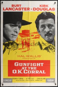 2j1089 GUNFIGHT AT THE O.K. CORRAL 1sh 1957 Burt Lancaster, Kirk Douglas, directed by John Sturges!