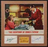 2j0008 COURTSHIP OF EDDIE'S FATHER 3 signed 3x5 index cards in 15x15 display 1963 by Ford, Jones, Howard