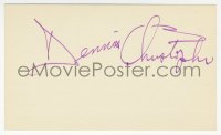 2j0079 DENNIS CHRISTOPHER signed 3x5 index card 1980s it could be framed with the included repro!