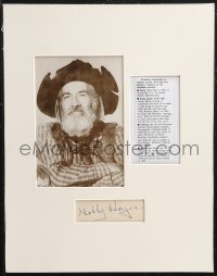 2j0009 GEORGE 'GABBY' HAYES signed 3x5 index card in 11x14 display 1940s ready to frame & display!