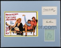 2j0019 SOME LIKE IT HOT 3 signed 3x5 index cards in 14x18 display 1959 by Wilder, Curtis AND Lemmon!