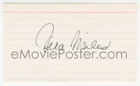 2j0087 VERA MILES signed 3x5 index card 1980s it can be framed & displayed with a repro!