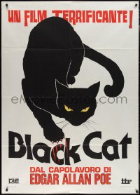 2j0508 BLACK CAT teaser Italian 1p 1980 Lucio Fulci's Il Gatto Nero, cool feline horror art!