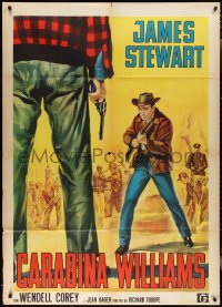 2j0510 CARBINE WILLIAMS Italian 1p R1964 different art of James Stewart with rifle, ultra rare!
