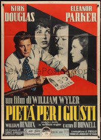 2j0833 DETECTIVE STORY Italian 1p 1952 different Kirk Douglas & Eleanor Parker, ultra rare!