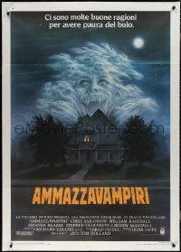 2j0522 FRIGHT NIGHT Italian 1p 1986 Sarandon, McDowall, best classic horror art by Peter Mueller!