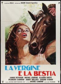 2j0542 MARIANNE BOUQUET Italian 1p 1977 different art of naked Janine Reynaud & horse!