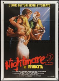 2j0553 NIGHTMARE ON ELM STREET 2 Italian 1p 1986 creepy horror artwork with monster in mirror!
