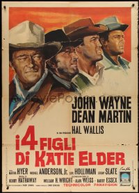 2j0576 SONS OF KATIE ELDER Italian 1p 1965 different art of John Wayne & Dean Martin and more!