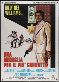 2j0582 TAKE Italian 1p 1974 cool different art of tough cop Billy Dee Williams with gun & money!