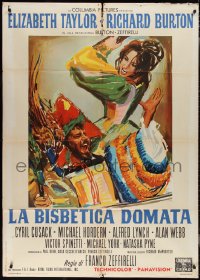 2j0583 TAMING OF THE SHREW Italian 1p 1967 different Brini art of Elizabeth Taylor & Richard Burton!