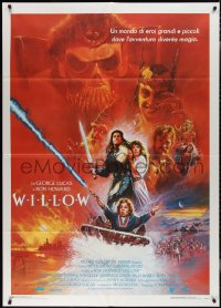 2j0593 WILLOW Italian 1p 1988 George Lucas & Ron Howard, cool Bysouth art of Kilmer & top cast!