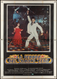 2j0627 SATURDAY NIGHT FEVER Italian 2p 1978 disco dancers John Travolta & Karen Lynn Gorney!