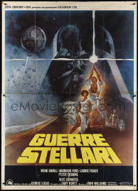 2j0630 STAR WARS Italian 2p 1977 A New Hope, George Lucas sci-fi epic, classic art by Tom Jung!