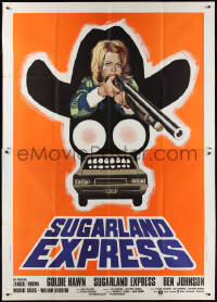2j0632 SUGARLAND EXPRESS Italian 2p 1974 Steven Spielberg, Goldie Hawn, different shotgun art!