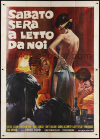 2j0849 SWAPPERS Italian 2p 1971 Casaro art of blindfolded girl at partner-swapping orgy!