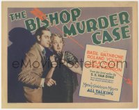2j1296 BISHOP MURDER CASE TC 1930 Basil Rathbone as detective Philo Vance with scared Leila Hyams!