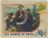 2j1388 BRAND OF HATE LC 1934 Bob Steele fighting Gabby Hayes, James Flavin, and another man!
