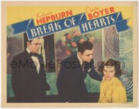 2j1389 BREAK OF HEARTS LC 1935 John Beal stares at Katharine Hepburn & Charles Boyer!