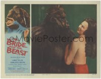 2j1392 BRIDE & THE BEAST LC 1958 Ed Wood, c/u of fake gorilla with sexy topless Charlotte Austin!