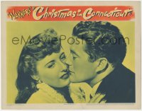 2j1399 CHRISTMAS IN CONNECTICUT LC 1945 romantic c/u of Barbara Stanwyck about to kiss Dennis Morgan!