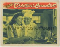 2j1400 CHRISTMAS IN CONNECTICUT LC 1945 chef S.Z. Sakall teaches Barbara Stanwyck how to cook!
