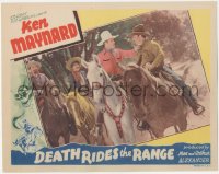2j1413 DEATH RIDES THE RANGE LC 1940 cowboy Ken Maynard on horseback grabbing man by his shirt!