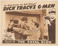 2j1417 DICK TRACY'S G-MEN chapter 13 LC Xx3 LC '39 Ralph Byrd c/u with bad guy, Chester Gould border art!
