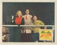 2j1423 FIREBALL LC #5 1950 James Brown between sexy young Marilyn Monroe & Mickey Rooney at game!