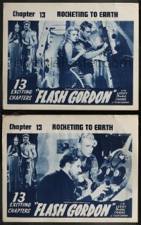 2j1669 FLASH GORDON 2 chapter 13 LCs R1940s Buster Crabbe, Jean Rogers, Rocketing to Earth!