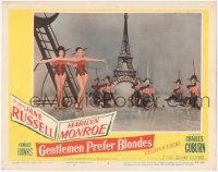 2j1433 GENTLEMEN PREFER BLONDES LC #8 1953 sexy Marilyn Monroe & Jane Russell dancing on Paris set!