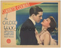 2j1437 GILDED LILY LC 1935 great romantic close up of beautiful Claudette Colbert & Ray Milland!